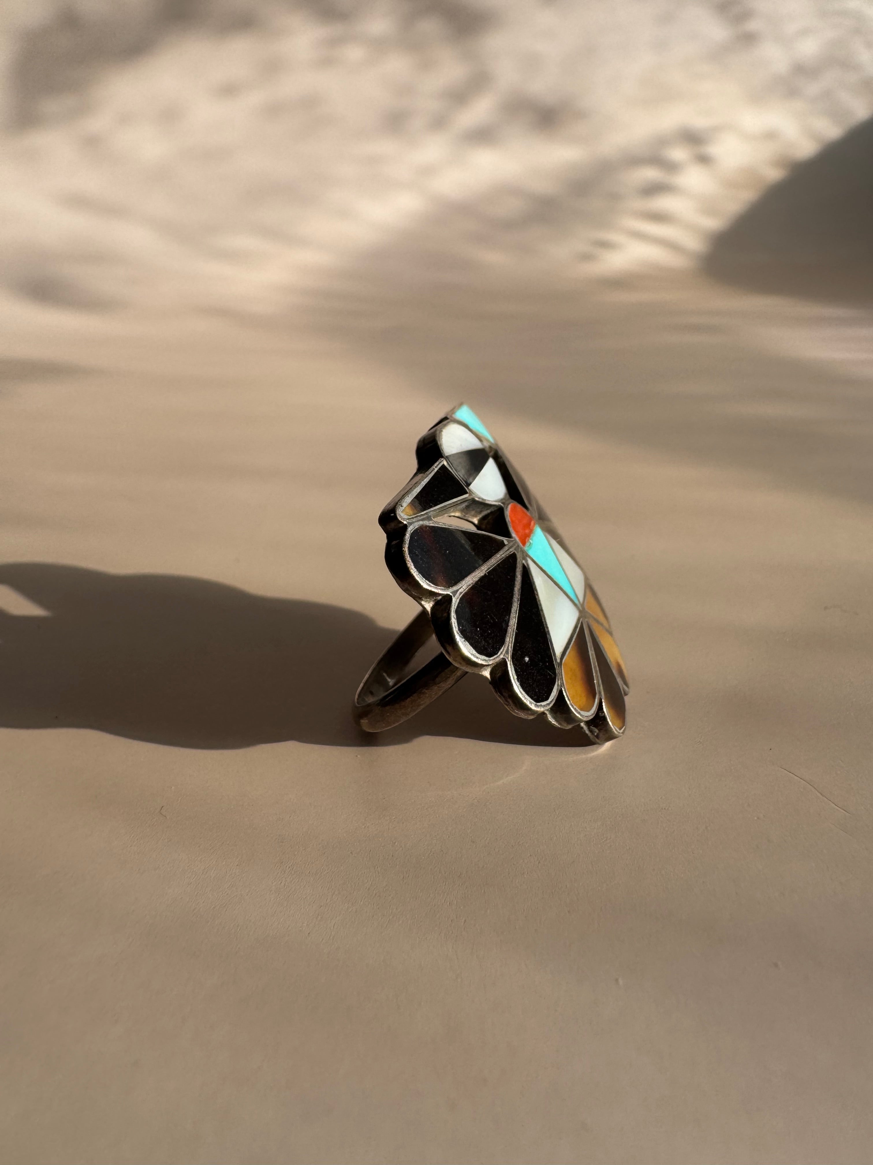 Zuni Thunderbird Mosaic Ring – Bieta & Co