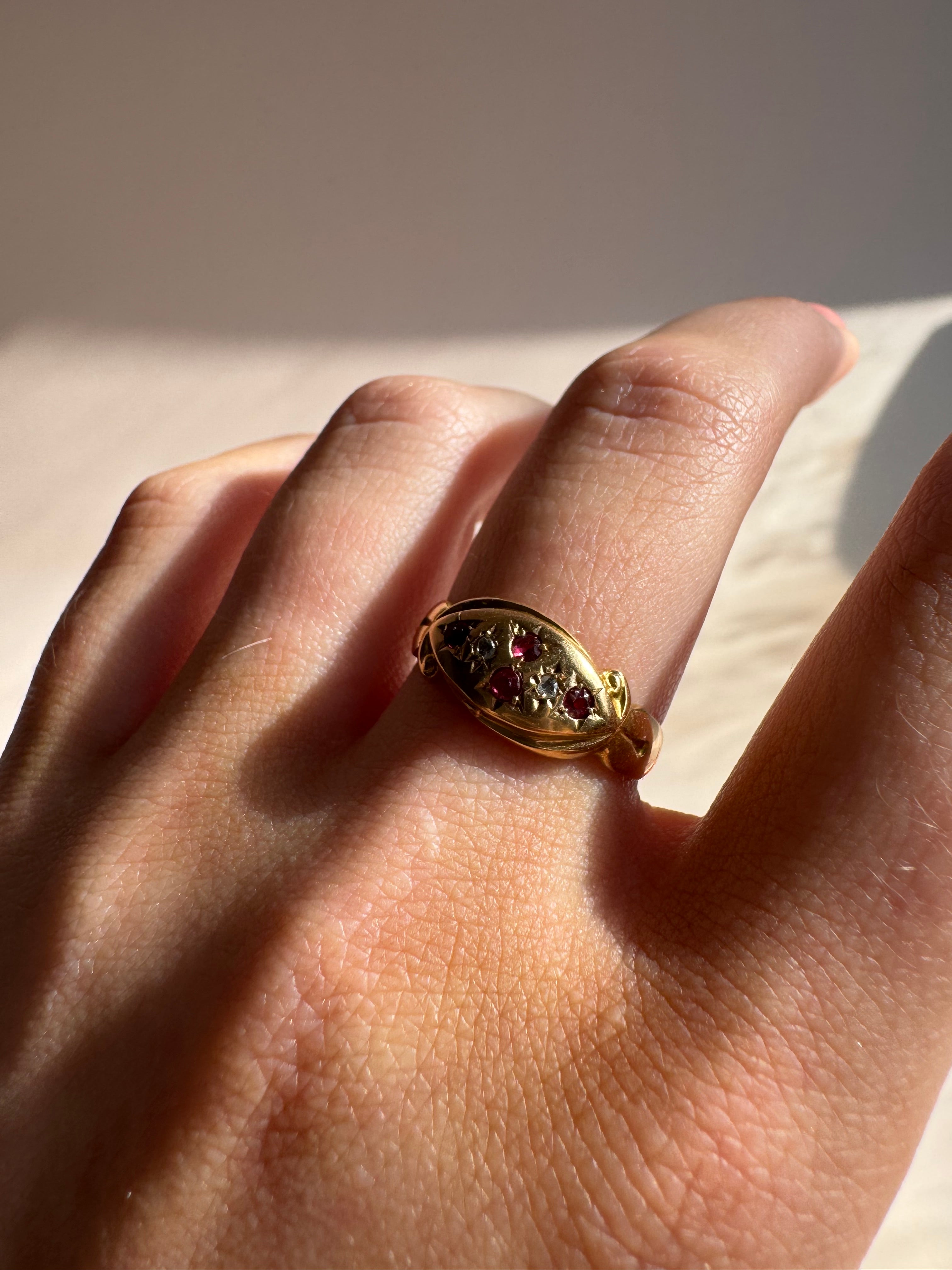 Victorian Era Ruby star set